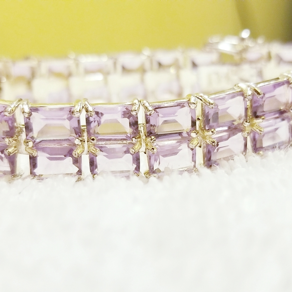 **SOLD**Vintage 925 Sterling Amethyst Bracelet